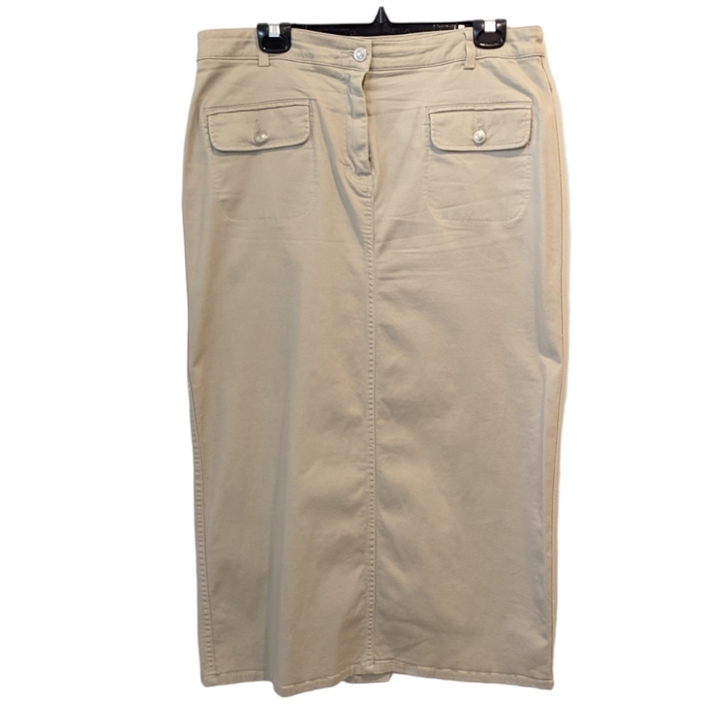 Addition Elle Y2K Tan Khaki Safari Maxi Skirt Plus Size 14